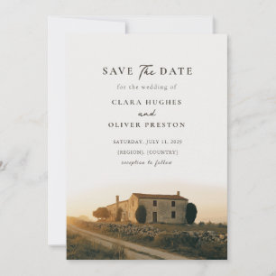 Save The Date Maison de campagne en pierre piste de gravier Toil