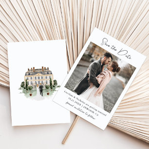 Save The Date Maison de maître anglaise mariage aquarelle classi