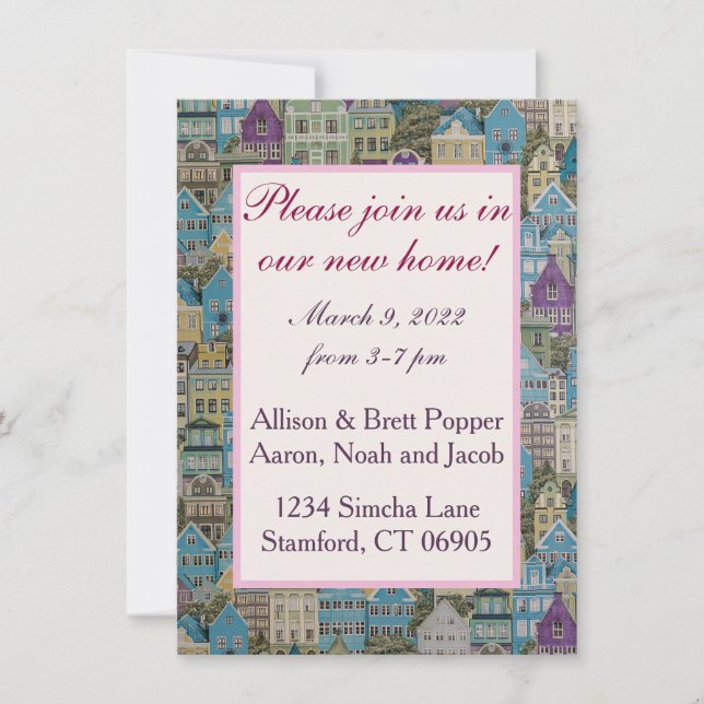 Save The Date Maisons sur la Hill House Party Card (Devant)