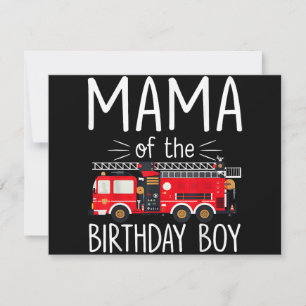 Save The Date Maman du garçon d'anniversaire Camion d'incendie p