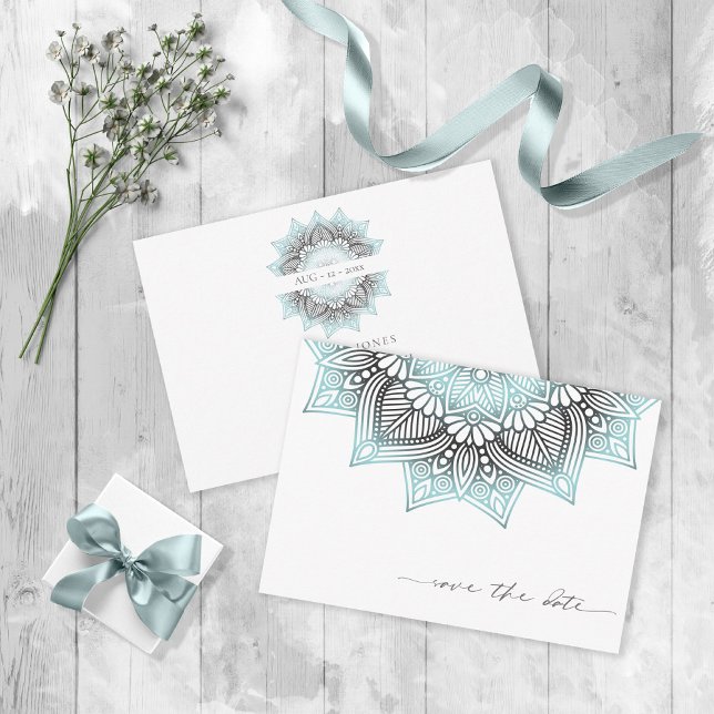 Save The Date Mandala Lace Lt. Blue V2 ID968 (Créateur téléchargé)
