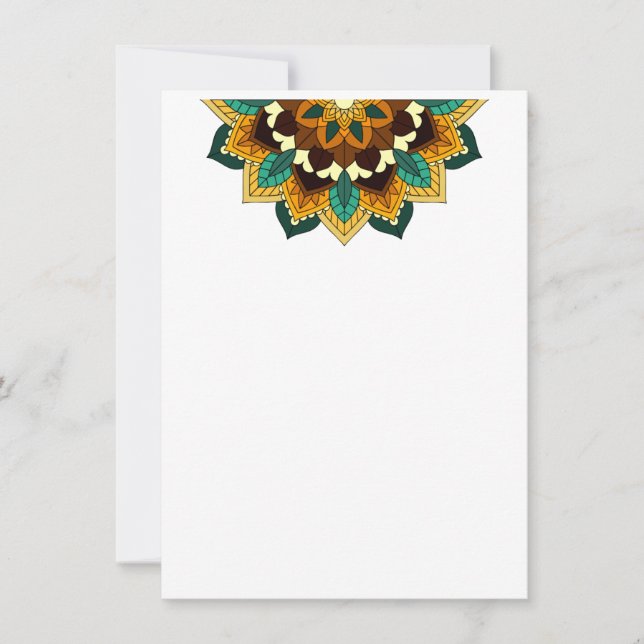 Save The Date Mandala Motif 2002 en jaune et bronzette (Devant)