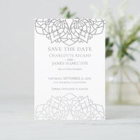 Mandala motif argenté personnalisé pour mariage