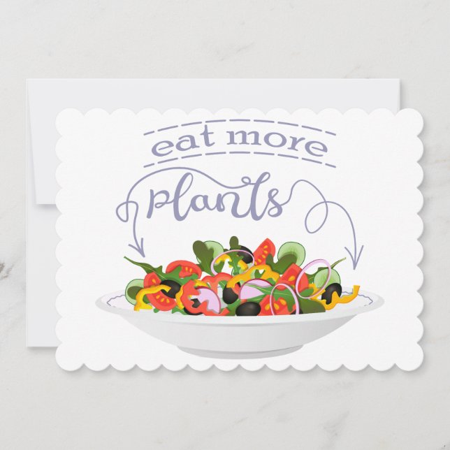 Save The Date Mangez plus de plantes frais motivation salade let (Devant)