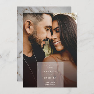 Save The Date Marbre élégant simple et moderne et superposition 