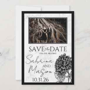 Save The Date Marbre et Fleur