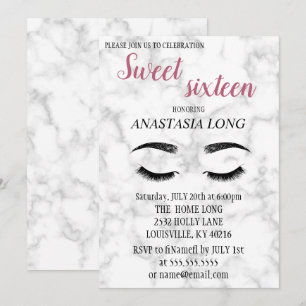 Save The Date Marbre moderne, Elégant, Faux Lashes