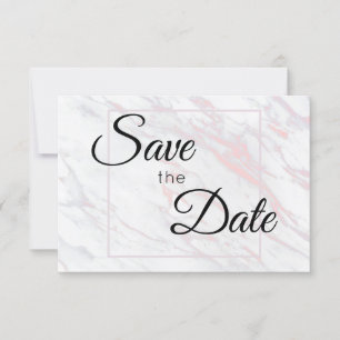 Save The Date Marbre rose et gris moderne