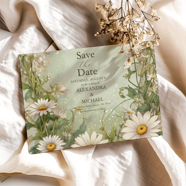Save The Date Marguerite Daisy Dusty Mariage (Créateur téléchargé)
