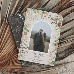 Save The Date Mariage 1 arche photo aquarelle botanique floral s