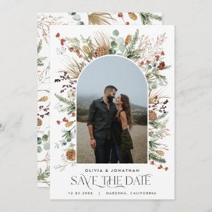 Save The Date Mariage 1 arche photo aquarelle botanique floral s