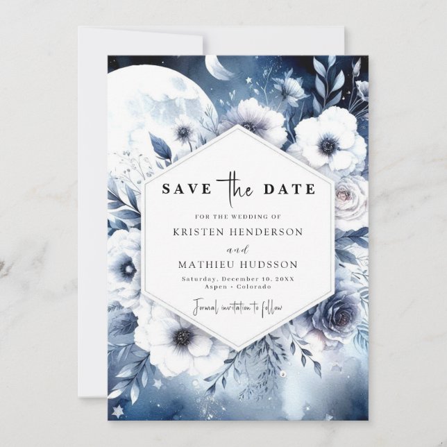 Save The Date Mariage à aquarelle élégant (Devant)