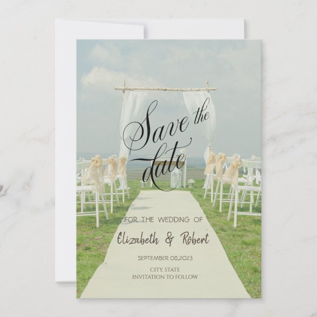 Save The Date Mariage à Arbor Beach, retenez la date (Devant)