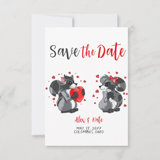 Save The Date Mariage à couteaux mignons Enregistrer la date Fai (Devant)