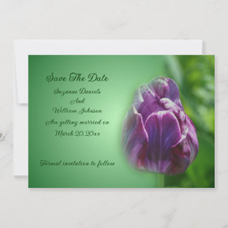 Save The Date Mariage à fleurs de tulipe violet