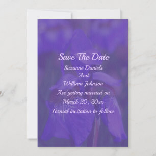 Save The Date Mariage à fleurs Iris violet