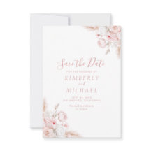 mariage à fleurs rose moderne et poussiéreuse