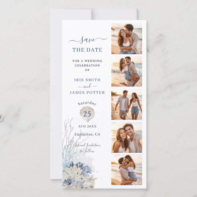 Save The Date Mariage à la destination Hampton avec Photomaton (Devant)