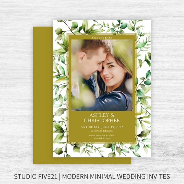 Save The Date Mariage à la frontière florale rustique classique (Créateur téléchargé)