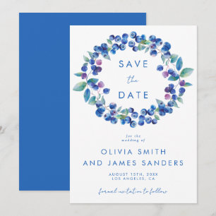 Save The Date Mariage à la gouache Bleuet