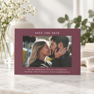 Save The Date Mariage à la machine à écrire rétro Bourgogne Phot