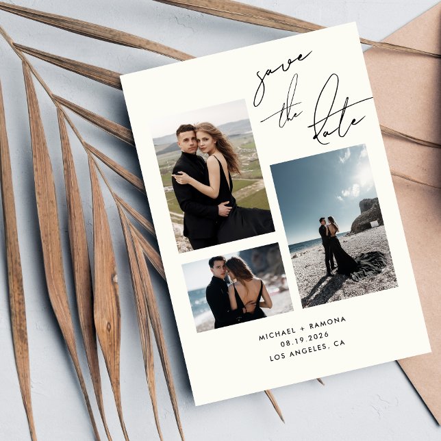 Save The Date Mariage à la photo de script manuscrit moderne tro (Créateur téléchargé)
