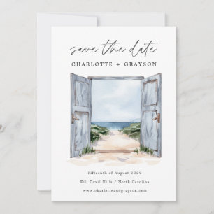Save The Date Mariage à la plage océan à l'aquarelle