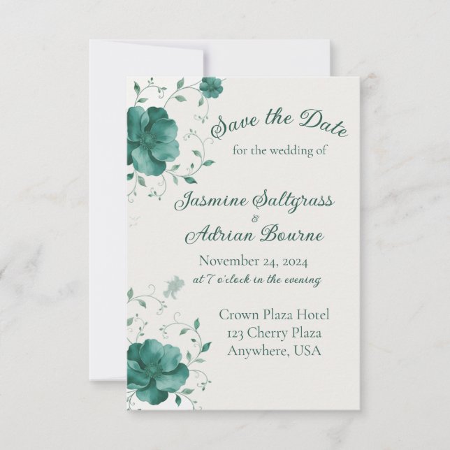 Save The Date Mariage à la Vigne d'Émeraude (Devant)