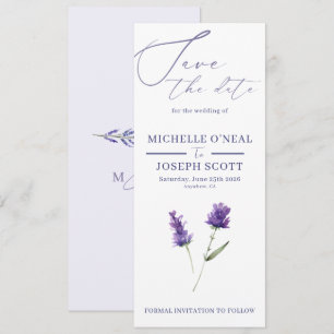 Save The Date Mariage à l'aquarelle Élégant Lavande Bliss