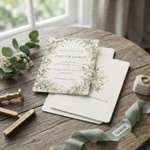 Mariage à l'aquarelle Eucalyptus Vert Sauge