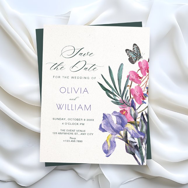 Save The Date Mariage à l'aquarelle florale (Créateur téléchargé)