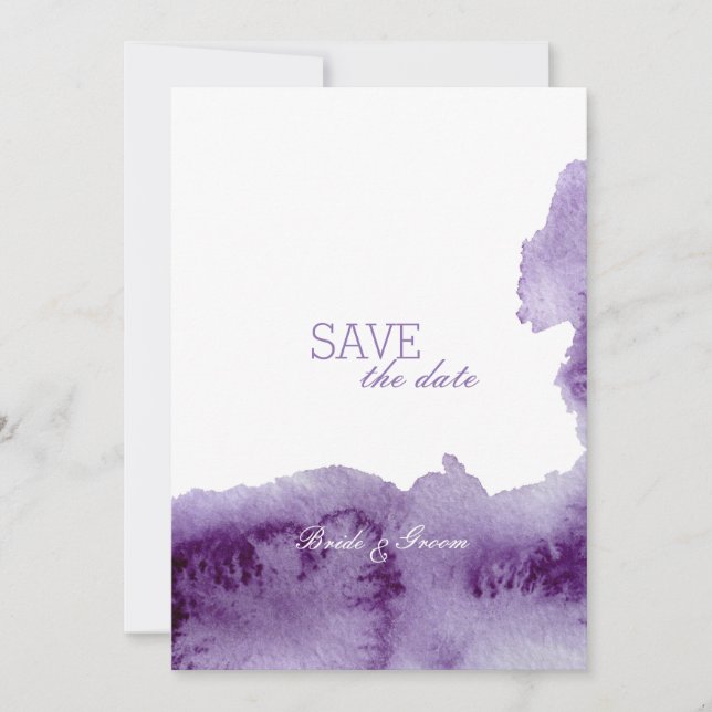 Save The Date Mariage à l'aquarelle ultra violet ENREGISTRER la  (Devant)