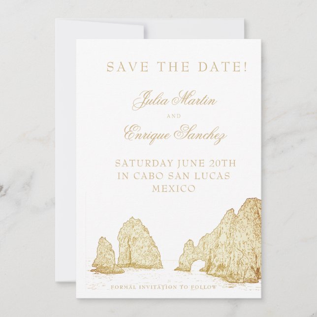 Save The Date Mariage à l'Arche de Cabo San Lucas (Devant)
