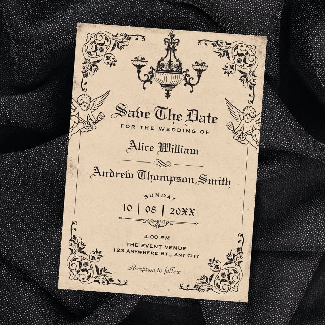 Save The Date Mariage à l'arche gothique vintage (Créateur téléchargé)