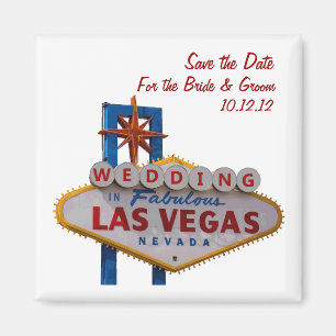 "Save the Date" MARIAGE À Las Vegas Magnet