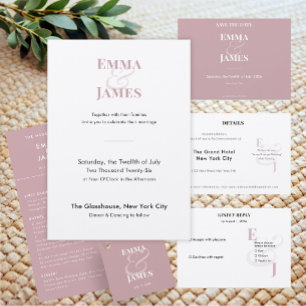 Save The Date Mariage à l'esperluette mauve inversée Sauvegard