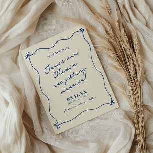 Save The Date Mariage à main blanche