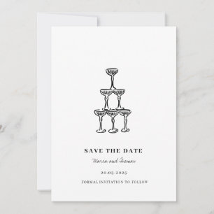 Save The Date Mariage à main moderne Enregistrer la date