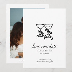 Save The Date Mariage à main moderne Enregistrer la date