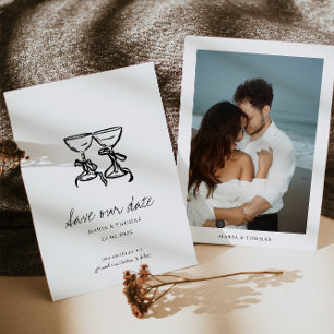 Save The Date Mariage à main moderne Enregistrer la date