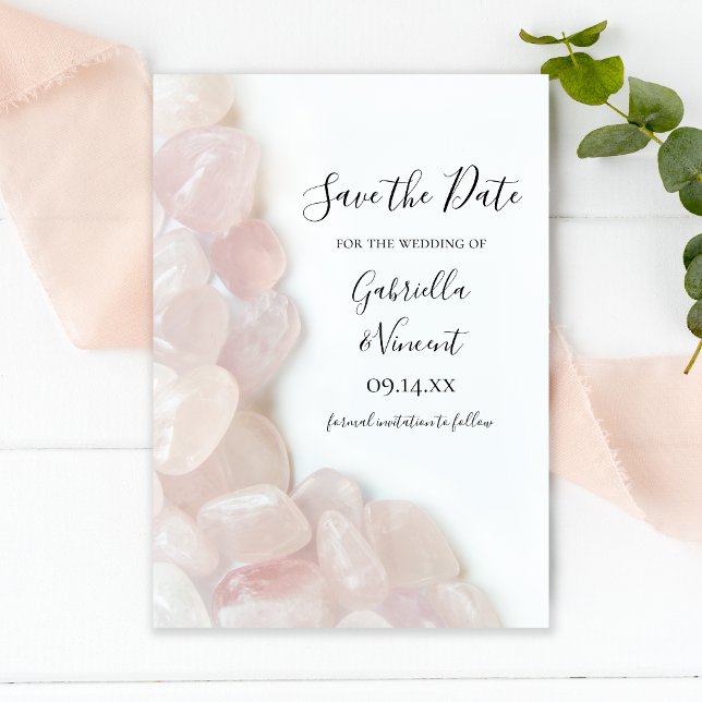 Save The Date Mariage à quartz rose Enregistrer la date (Créateur téléchargé)