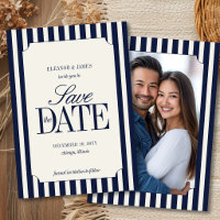 Mariage à rayures bleu marine et argent ancien