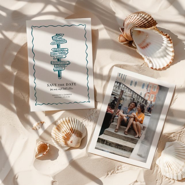 Save The Date Mariage à thème de voyage | Mariage de destination (Créateur téléchargé)