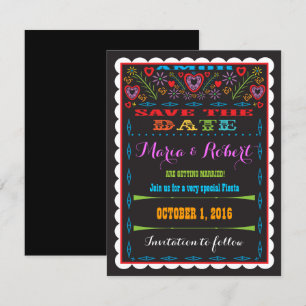 Save The Date Mariage à thème Mexicain Fiesta Papel Picado Date 