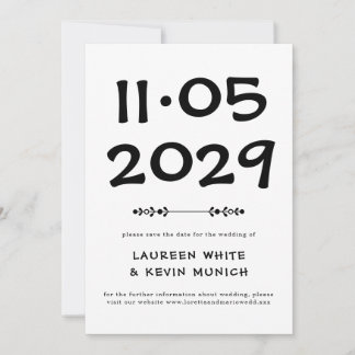 Save The Date Mariage à typographie minimaliste Enregistrez la d