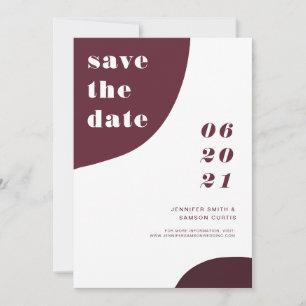 Save The Date Mariage Abstrait de Bourgogne moderne Enregistrer 
