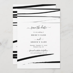 Save The Date Mariage Abstrait noir moderne