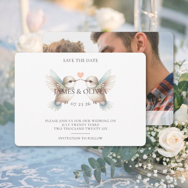 Save The Date Mariage Adorable Ajouter Photo Enregistrer La Date (Adorable Wedding Add Photo Save The Date (front and back))
