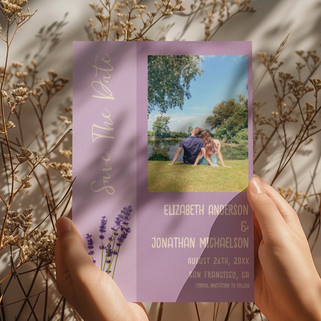 Save The Date Mariage Amour Lavande (Créateur téléchargé)