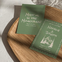 Mariage amusant Crème verte dessinée à la main